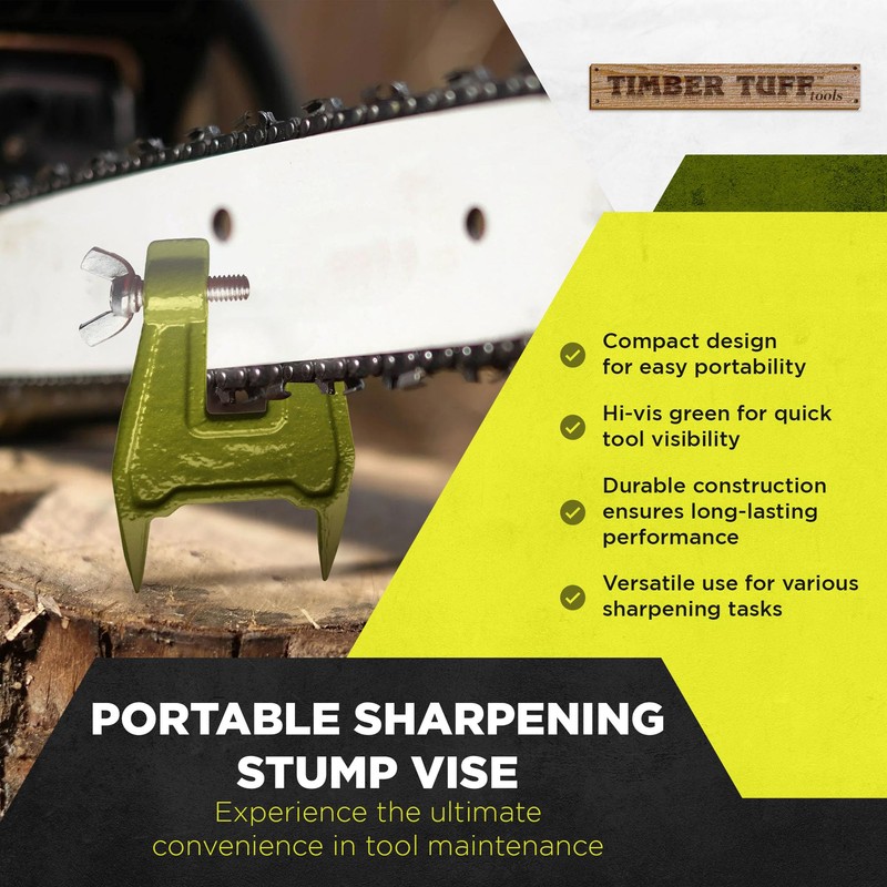 Timber Tuff Portable Chainsaw Sharpening Stump Vise with Thumb Screw