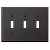 Amerelle 68TTTDB Manhattan 3 Toggle Wallplate, Aged Bronze
