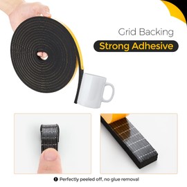 33 Feet Weather Stripping Door Seal- 2" Wide X 1/8" Thick Door Bottom Seal Strip High Density Foam Tape Adhesive Rubber Strip for Door Soundproofing,Window Insulation (2" x 1/8" x 33FT,Black)