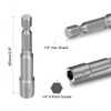 sourcing map 10pcs Hex Nut Driver Drill Bit 1/4" 6-Point