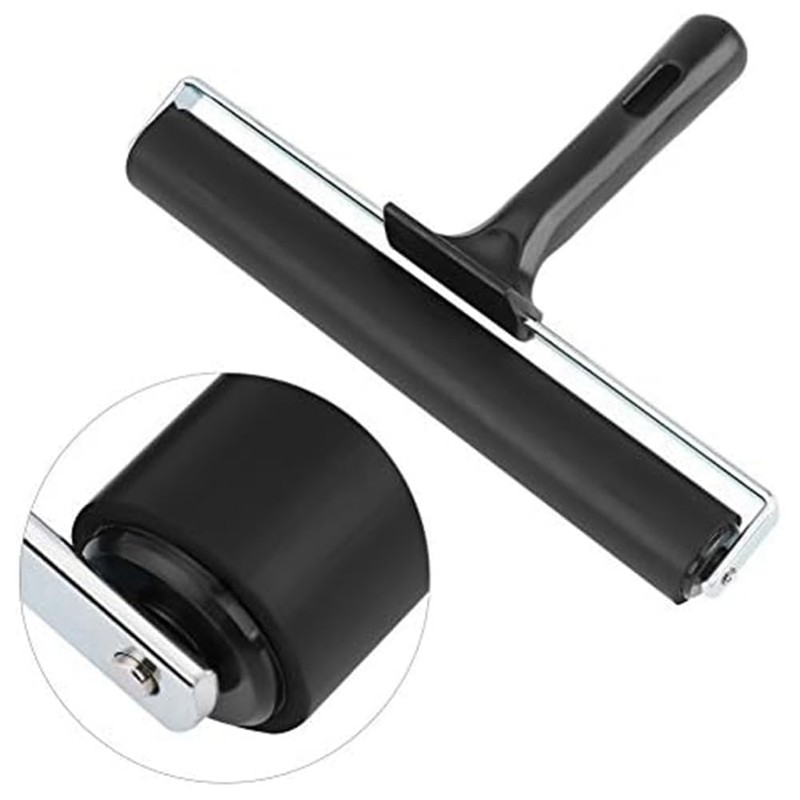 Gokoti 8 Rubber Roller Brayer Roller Brush for DIY Crafts
