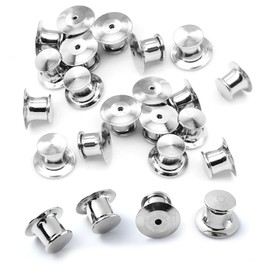 Locking Pin Backs, 30 Pcs Silver Locking Badge Pins Backs Keepers Metal Pin Badge Back Locks Clasps for Jewelry Brooches DIY