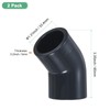 M METERXITY 2-Pack 45 Degree Adapter Connector, 1" Socket UPVC