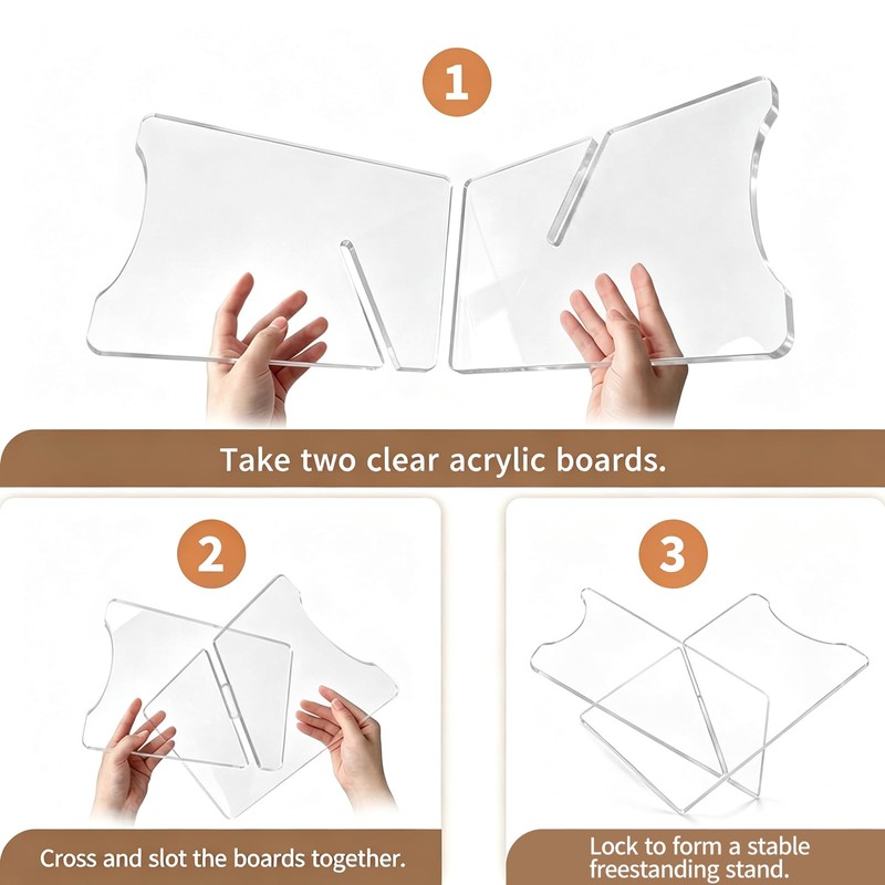 Acrylic Book Stand for Display, Clear 5mm Book Holder, 13.7