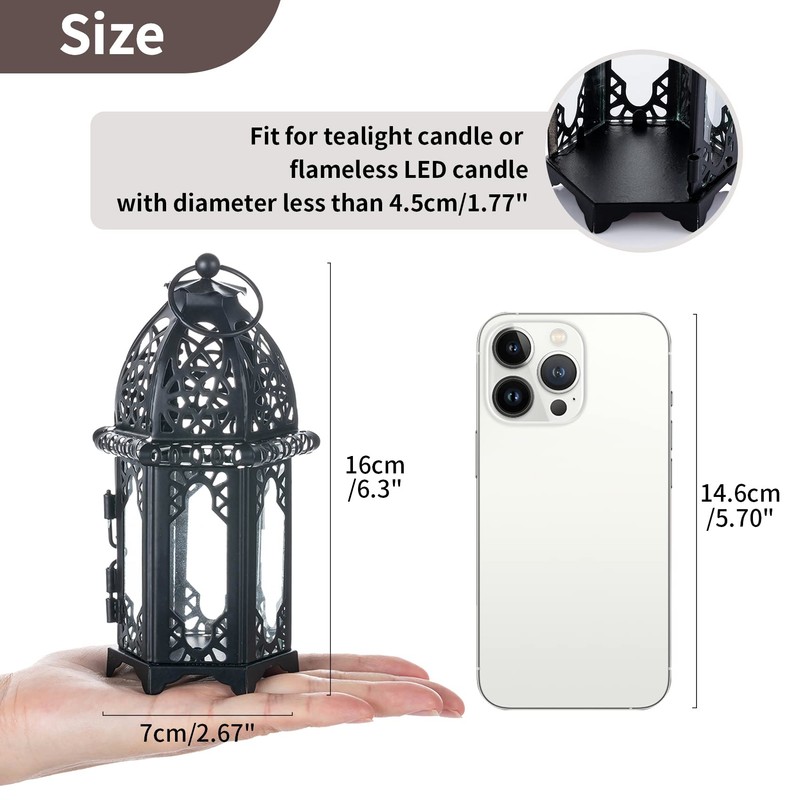 Nuptio - Farol portavelas de estilo marroquí - Portavelas pequeño