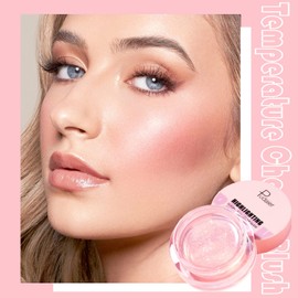Moisturising Liquid Cream Blush, Natural-Looking Lightweight Cream Colour Changing Blusher for Cheeks Lip, Long Lasting Hydrating Silky Smooth Breathable Feel Smudge Proof for All Skin Tones