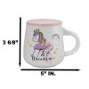 Ebros Gift White Whimsical Crowned Unicorn Rainbow Shooting Star Mug