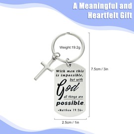 kilofly 30 Pcs Christian Inspirational Bible Verse Keychain Gift Cross Charm