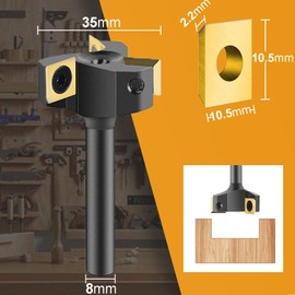 SpeTool Face Cutter 8 mm Shank 35 mm Diameter Surface Milling Cutter Solid Carbide Reversible Plates 3 Flutes CNC Face Milling Cutter for Router with ATS Coating Flattening Cutter Reversible Plate