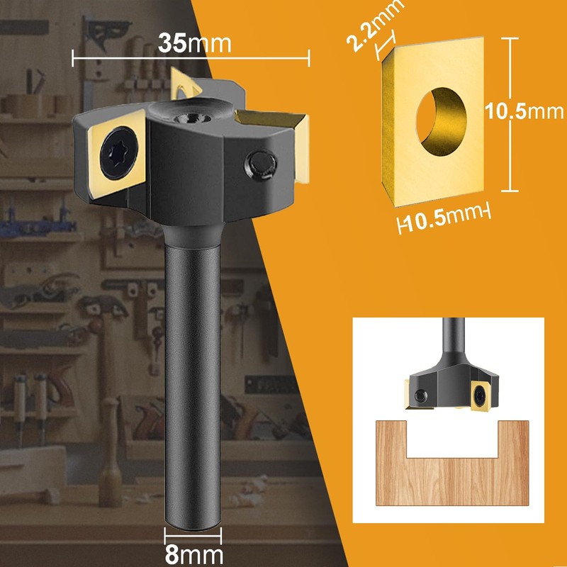 SpeTool Face Cutter 8 mm Shank 35 mm Diameter Surface
