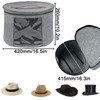 Rierousy Hat Box Round Grey Foldable Hat Storage Boxes Fabric