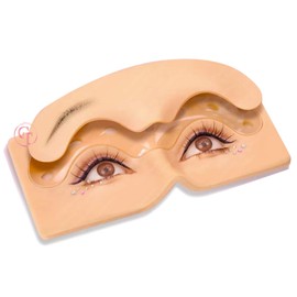 5D Eyebrow Makeup Practice Board Disassemble Replaceable Reusable Silicone Eye Brow Makeup Mannequin with 2pcs Practice Skins for PMU Makeup Artists and Beginners (Skin Color)