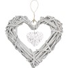 Rattan Hearts Wall Hanging Decoration, Heart Shape Wicker Wreath Ornament
