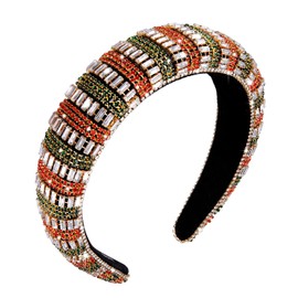 VERSAINSECT Headband Crystal Rhinestone Headbands for Women Red Green Beaded Beaded Embellished Hairband Wide Bejewelled Velvet Headband Christmas Hair Accessory Holiday Party Gifts (Christmas 2)