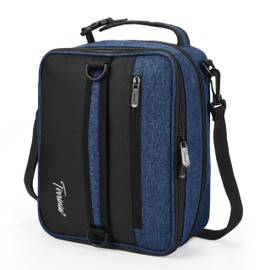 Tirrinia Expandable Insulated Lunch Bag for Men Women – Leakproof Reusable Cooler LunchBox for Kids & Adults with Shoulder Strap, Perfect for Work, School, Office, Travel,Dark Blue