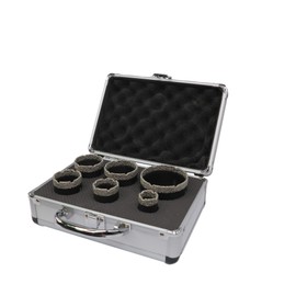 FVSCM Vacuum brazed Diamond Dry Drilling bits Core bits Set with 5/8-11 for Porcelain Tile Granite Marble Stone Masonry Black（25/35/40/45/50/68mm）