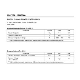 HUABAN 100 piezas 1N4728A 1N4728 Diodo Zener de potencia planar de silicio 1W 3.3V DO-41 (DO-204AL) 1 Watt 3.3 Volt