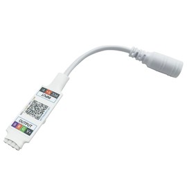 DC 5V-24V Mini Bluetooth RGB Controller 6A for 3528 5050 COB LED Strip Light Wireless Smart Phone Controller (White)