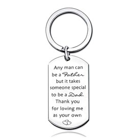Christmas Gifts for Step Dad Keychain Fathers Day Birthday Gifts for Stepdad Thank You for Loving Me As Your Own Wedding Gifts for Father in Law Gifts from Step Daughter Son