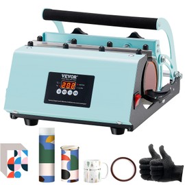 VEVOR Tumbler Heat Press Machine, 11-30oz Mug Press, Heat Up Fast and Even, Tumbler Press with Sublimation Paper, Tape and Gloves, Temp and Time Setting, for Sublimation Tumblers, Cups, Mugs, Green