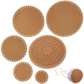 NBEADS 10 Pcs 5 Sizes Crochet Bag Bottom, Basket Weaving Base Felt Basket Bottoms Round Knitting Bag Cushion Base for DIY Basket Craft Weaving Making Supplies, Camel
