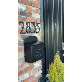 NACH Chelsea Wall Mount Mailbox for Outside, 11.5 x 5 x 13 inches, Black Mailboxes for Outside, Water Resistant Mailbox for Outside