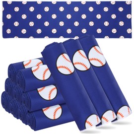 FuWeave 12 Pcs Cooling Towel 40 x 12 Inch Baseball Ice Towel Microfiber Football Towel Volleyball Towel Soccer Towel Softball Towel Fast Drying Towel for Gift Women Men(Blue,Baseball)