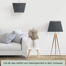 Wogati® Premium Lampshade E14/E27 Cotton | Various Sizes & Colours | Colour: Black Trapezium/Size: M | Lampshade Floor Lamp + Lampshade Pendant Lamp + Lampshade for Table Lamp