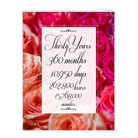 NobleWorks - Big Happy 30th Anniversary Card from All of Us (8.5 x 11 Inch) - Jumbo Milestone 30 Years of Marriage, Wedding Anniversary - Year Time Count 30 J9090MAG-US