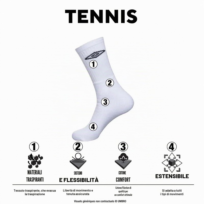 Umbro Calzini Uomo e Donna 43-46, Cotone Set di 10,