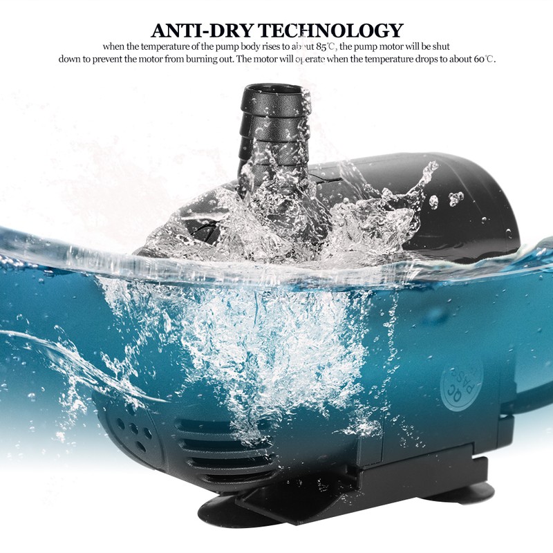 12W Submersible Water Pump Fish Tank Bottom Suction Aquarium Filtration