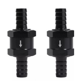 Evil Energy 1/4" Fuel Check Valve One Way Inline Non Return Diesel Gasoline Black 6mm QTY 2
