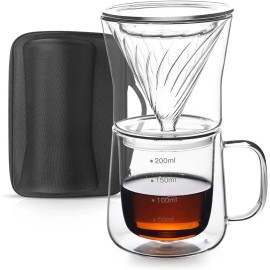 FISHNU TaiLake Coffee Self Brewing Cup - Perfect for Single Serve - glass