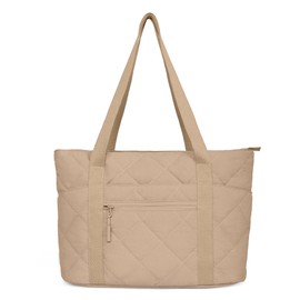 befen Large Tote Bags for Women Puffer Tote Bag Canvas Tote Bags for Women Khaki Handbags for Women for Gym, Travel