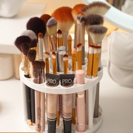 YINGDIHUT Organizador de Brochas de Maquillaje, Organizador de Escritorio Blanco