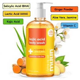 Muun Body Wash with AHA&BHA Exfoliating, 16.9 Fl Oz/500ml Prevent Ingrown Hair Even Skin Tone Underarm Bikini, Smoothe & Soften Body Wash