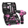 DIFFLIFE 147 Piece Pink Power Drill Drivers Tool Set with