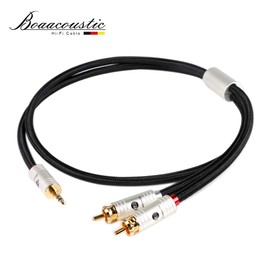 BOAACOUSTIC JIB HiFi RCA to Jack 3.5 Audio Cable, 3.5 mm Aux Male to 2 RCA Male Audio Auxiliary Cable, Stereo Y Splitter Adapter Cable 1 m