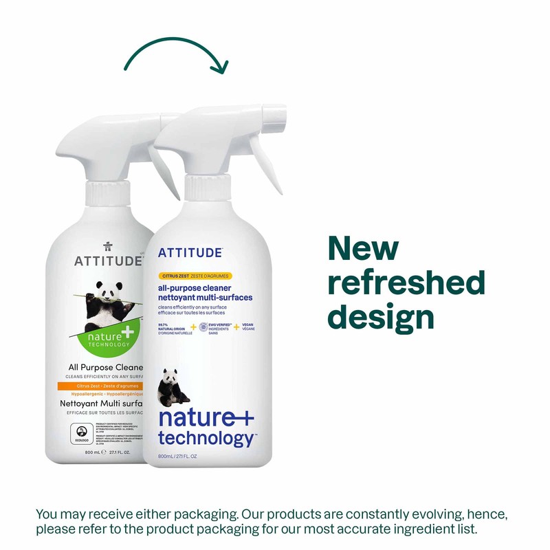 ATTITUDE All Purpose Cleaner Spray, EWG Verified, Vegan, Made with