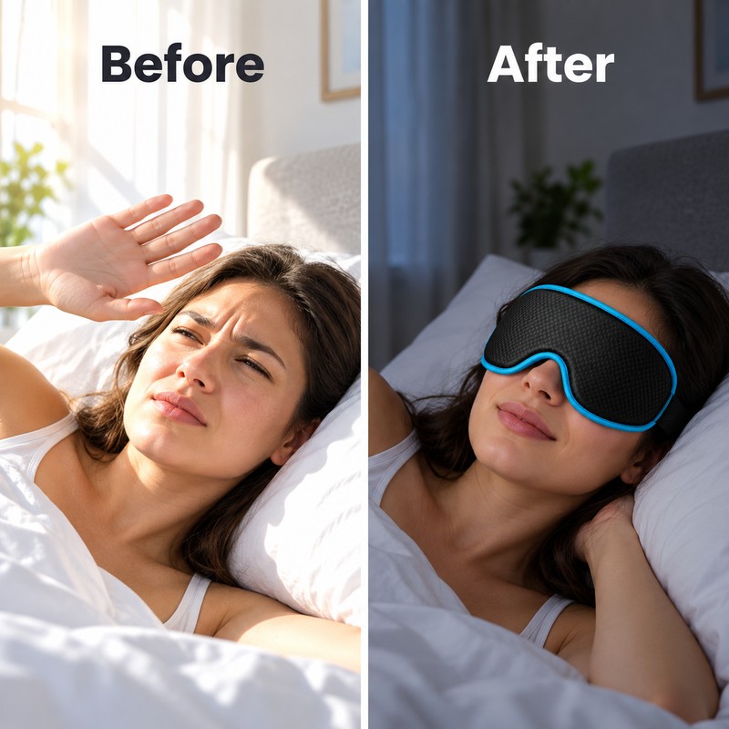 3D Blackout Sleep Eye Mask for Women & Men, Contoured