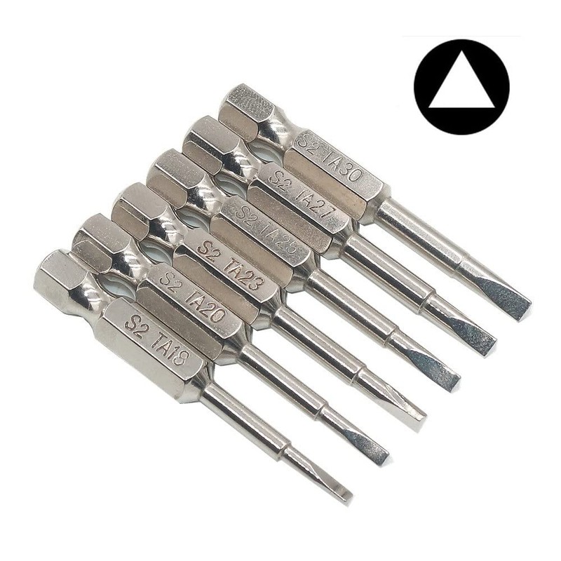 Uacen 6 Piece Magnetic Triangular Screwdriver Bit Set, S2 Steel