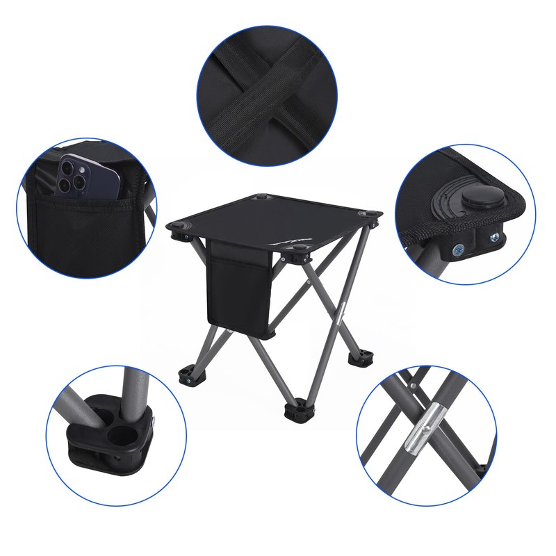 Roptat Camping Stool,Portable Folding Compact Lightweight Stool Seat for Camping