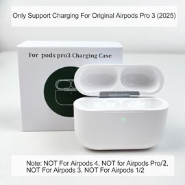 Funda de carga inalámbrica compatible con AirPod Pro 3, funda de carga de repuesto para AirPod Pro 3, puerto USB-C (sin auriculares)