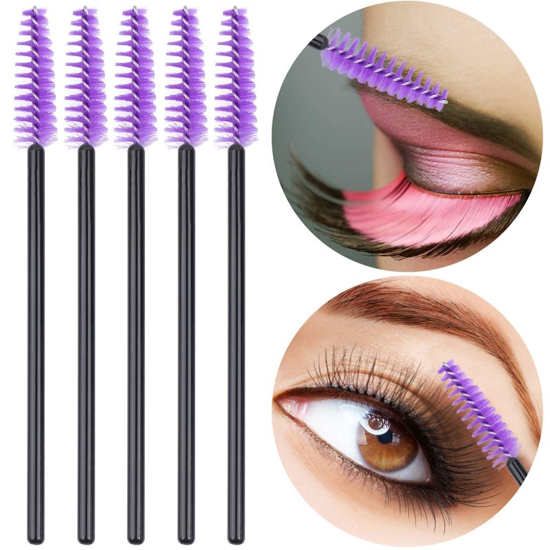 Eyelash Brush Disposable Eyelash Brushes Pink Purple Pack of 200