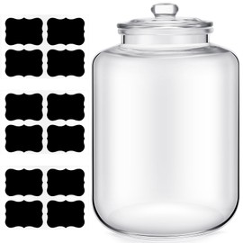 Yaomiao 4 Gallon Glass Jar with Lid Large Cookie Jar with Big Opening Airtight Food Storage Canister Canning Jars for Flour Sugar Dog Treats Pasta Candy Glass Containers with Lids for Kitchen Pantry