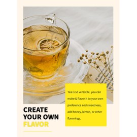 TeeLux Chamomile Tea Bags, 1.5g/bag, Pure Natural Chamomile Flowers Herbal Tea, Caffeine Free, 100 Count