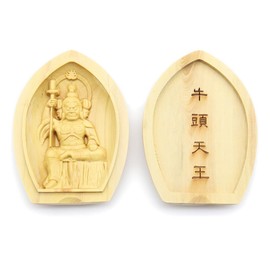 Kurita Good Buddha Statue [Protection Honzon] Gyu Tenno Lotus Shaped Incense Buddha / Pocket Buddha Protection Honzon Statue Height 2.4 inches (6.2 cm), Width 1.8 inches (4.5 cm), Luxury Wood Carving
