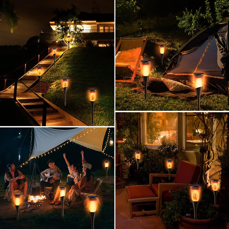 FIFIying Solar Lights Outdoor Garden, Waterproof Auto On-Off Solar Torch