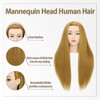Sirydtm 28" Mannequin Head with Human Hair Light Brown 80%