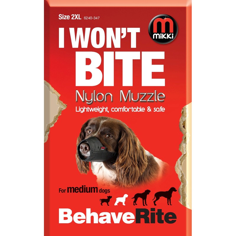 Mikki Dog Friendly Training Muzzle Easy Fit for Medium Dogs,